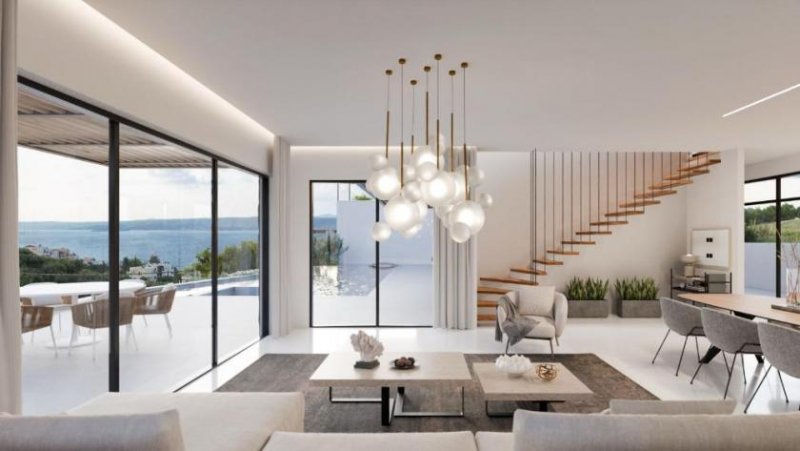 Plaka bei Chania Kreta, Plaka: Neubau-Projekt! Moderne Luxusvilla mit Meerblick zu verkaufen Haus kaufen